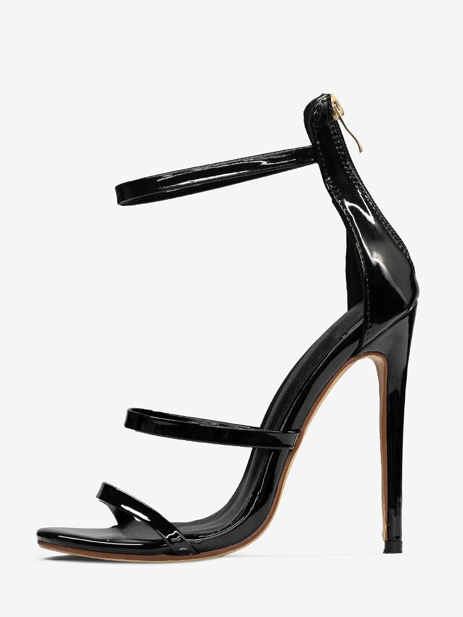 Apricot Open-Toe Stiletto Strappy Sandals — view 9