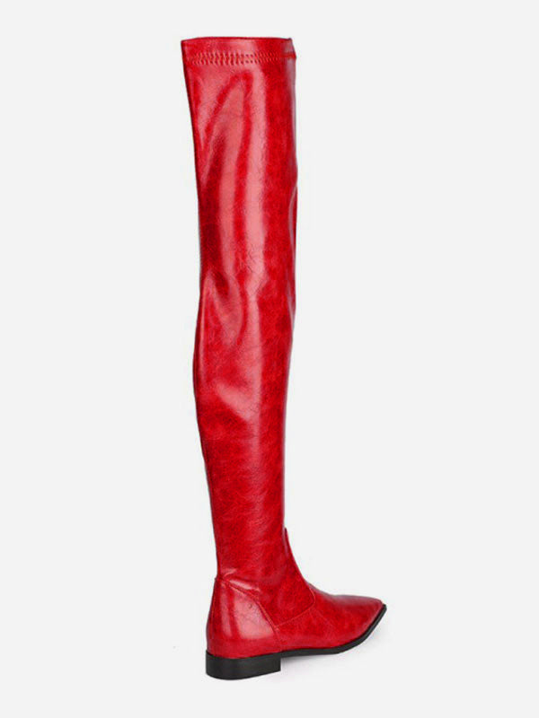 apricot pointed toe over the knee boots — view 7