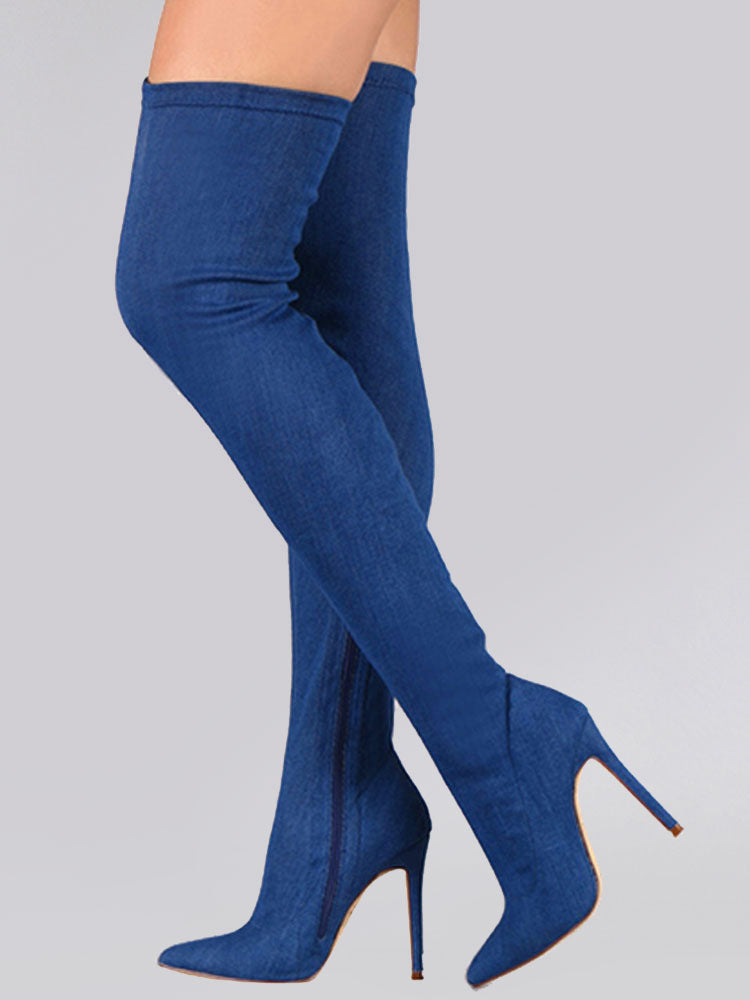 hunter green pointed toe suede effect stretch panel boots — view 7