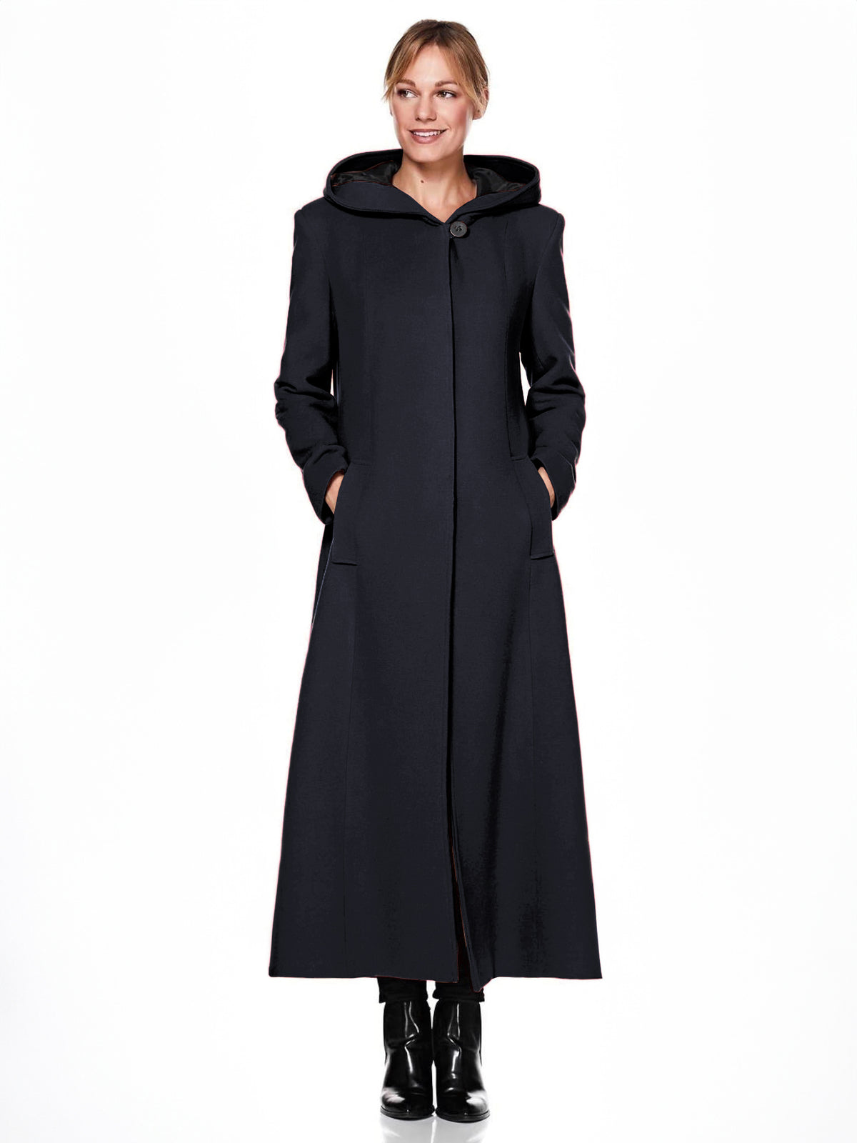 Green Wrap Hooded Maxi Coat — view 8