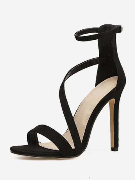 Black Open-Toe Strappy Sandals — view 5