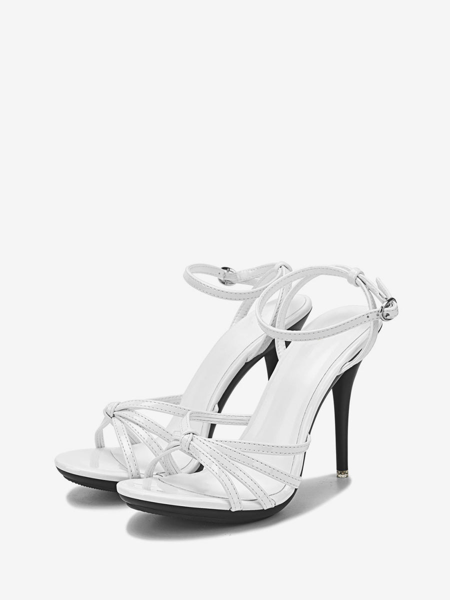 Gold Stiletto Strappy Sandals — view 3