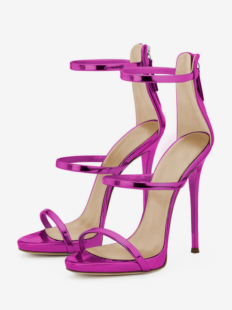 apricot open toe stiletto strappy sandals — view 7