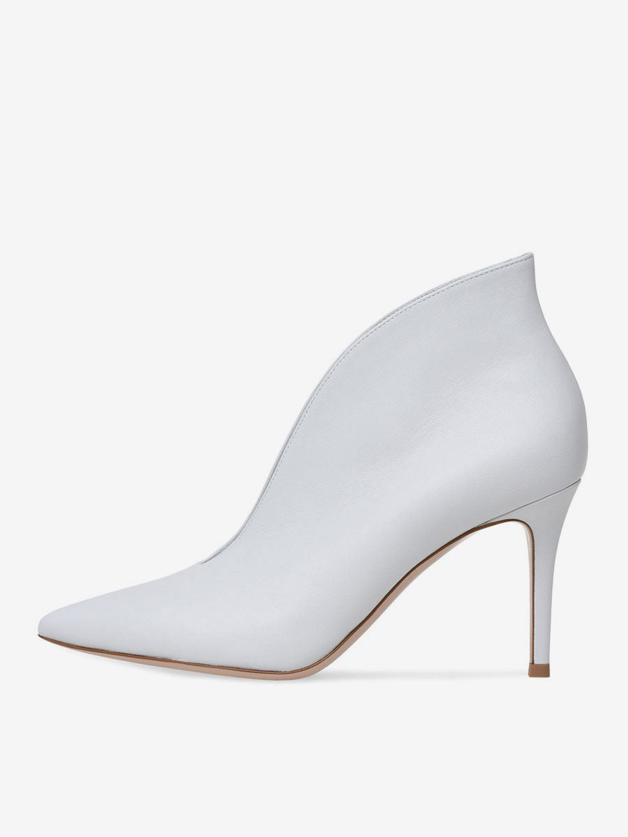 Burgundy Pointed-Toe Stiletto Ankle Boots — view 8