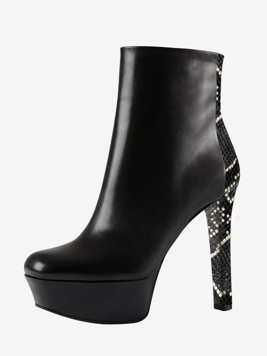 python round toe platform ankle boots — view 5