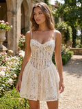 Ivory Sweetheart Lace Mini Dress — view 1