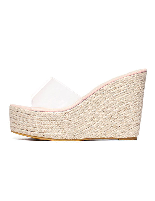 Apricot Open-Toe Wedge Sandals — view 4
