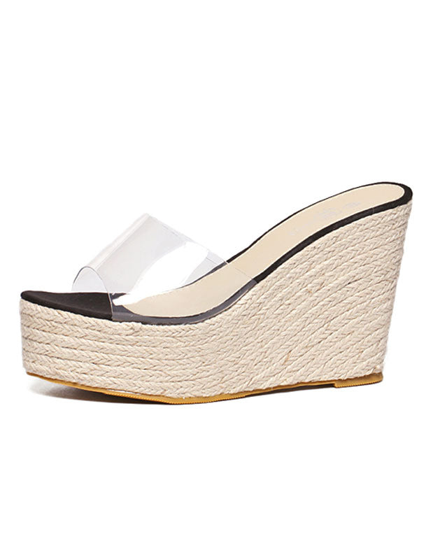 Apricot Open-Toe Wedge Sandals — view 5