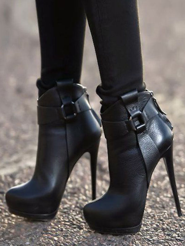 black platform ankle boots — view 1