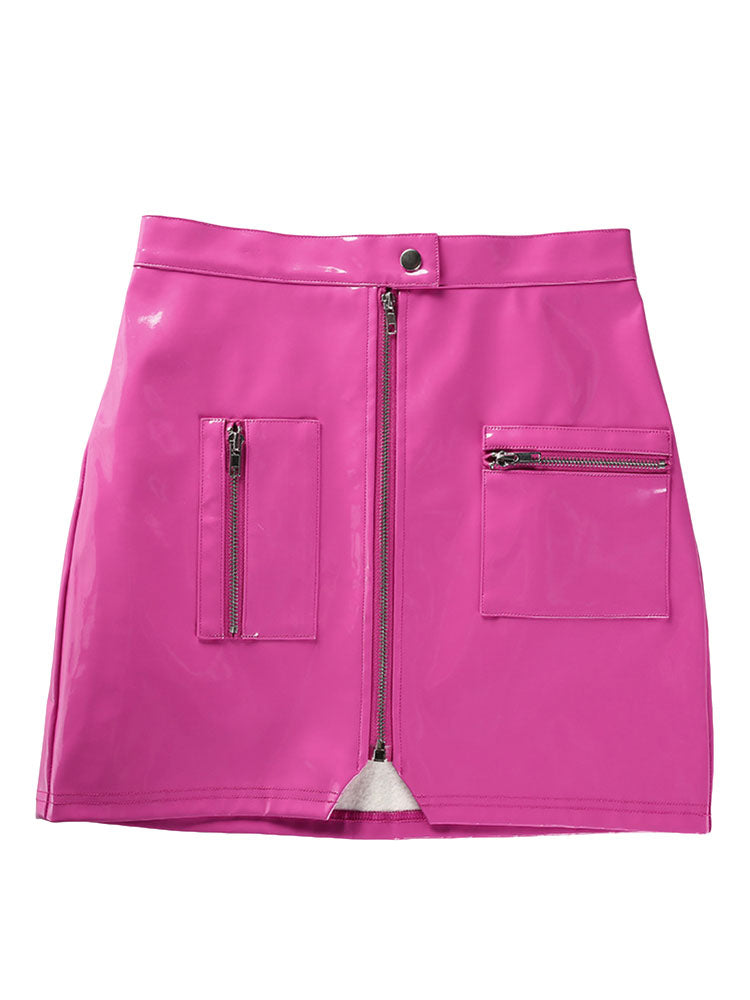 Pink Fitted Pockets Short Bodycon Dress — view 3
