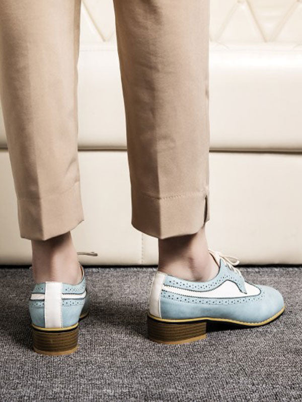 Sky Blue Lace-Up Loafers — view 3