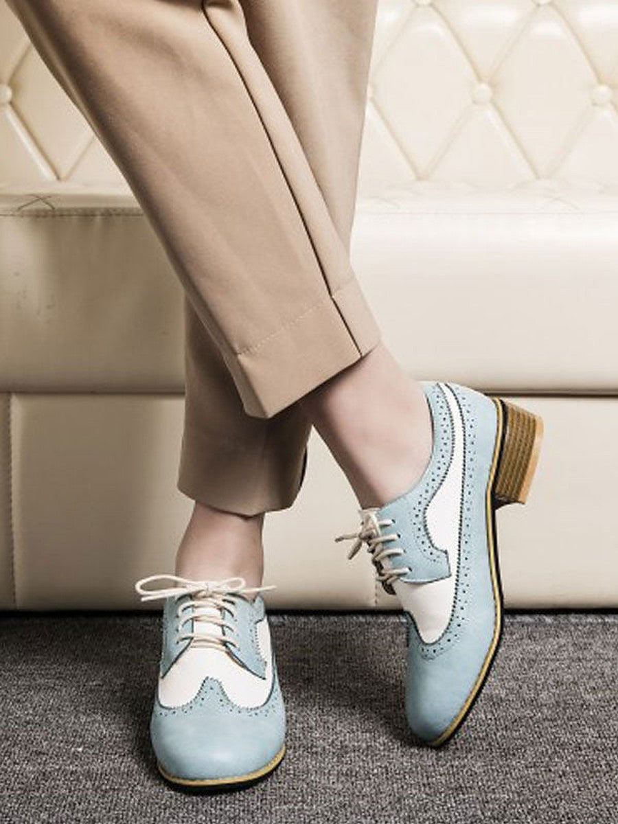 Sky Blue Lace-Up Loafers — view 1