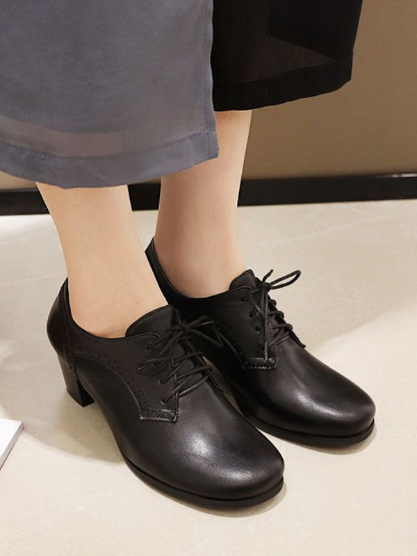 Green Block Heel Lace-Up Heels — view 4