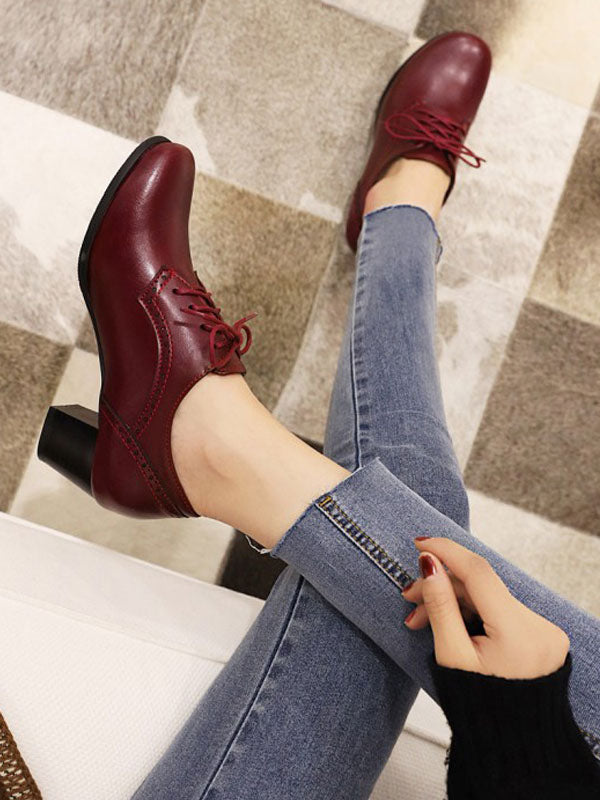 Green Block Heel Lace-Up Heels — view 7