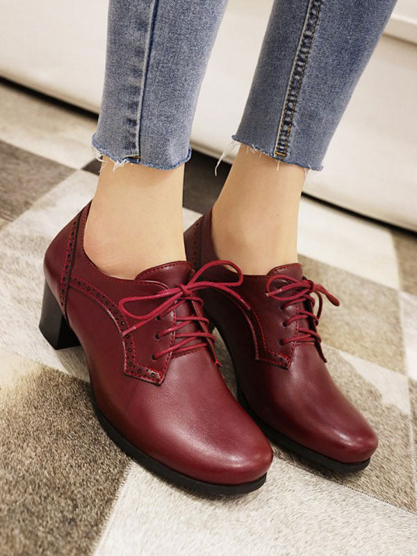 Green Block Heel Lace-Up Heels — view 6