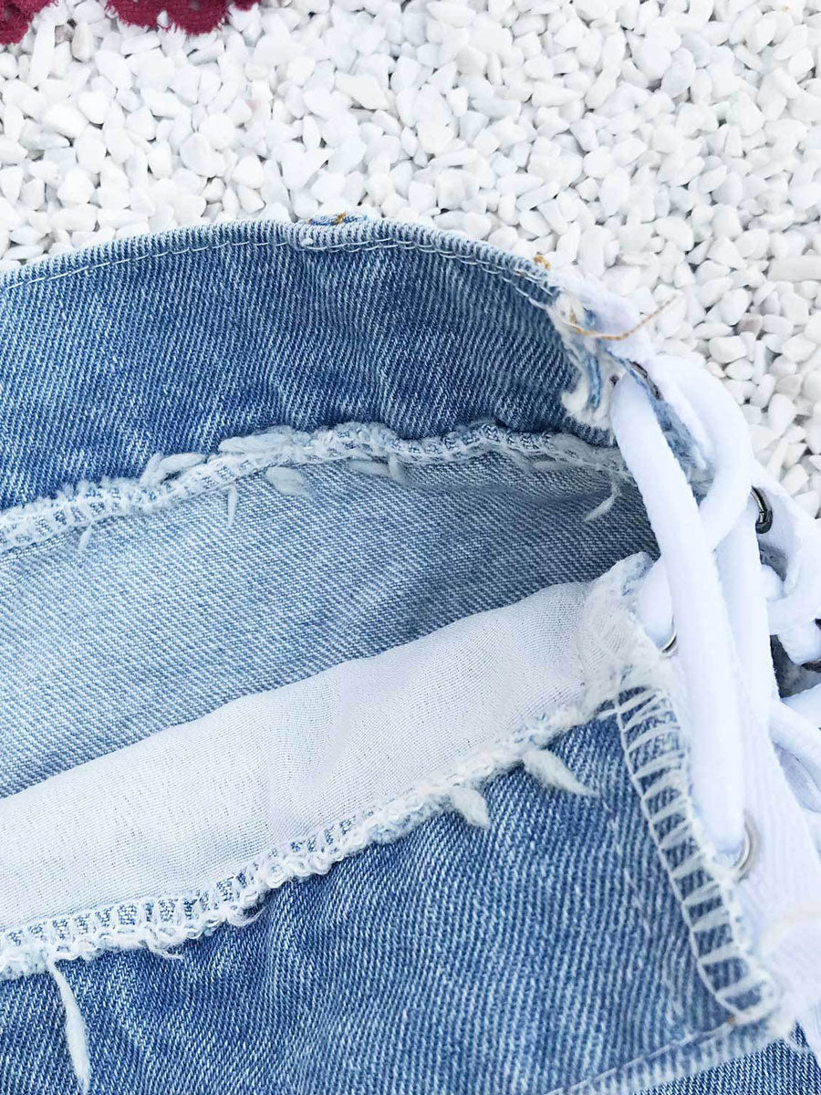 Blue Denim Short Jeans — view 8