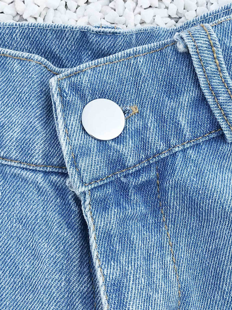 Blue Denim Short Jeans — view 7