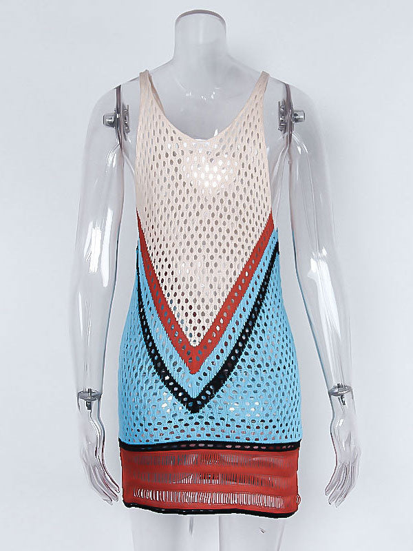 Mint Green Sleeveless V-Neck Beach Cover-Up — view 6