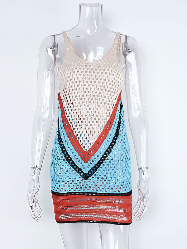 Mint Green Sleeveless V-Neck Beach Cover-Up — view 7