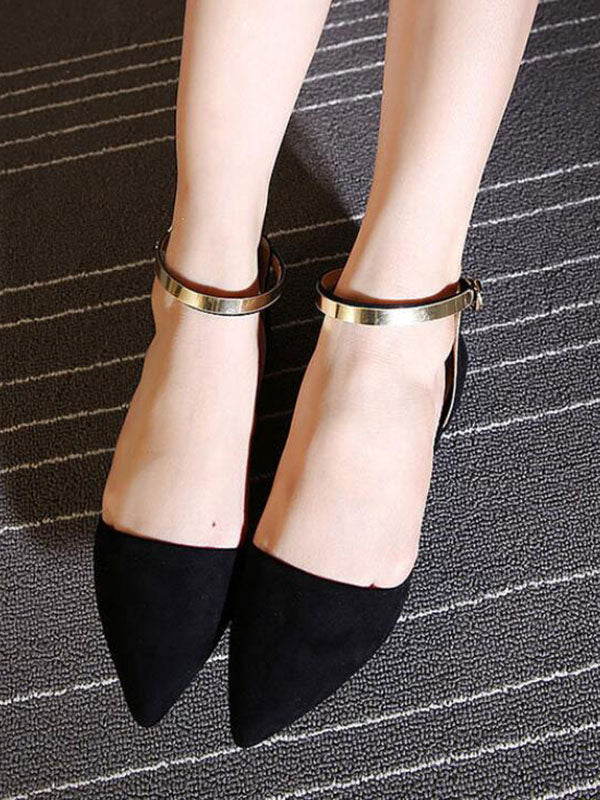 apricot pointed toe ballet flats — view 2