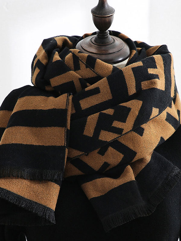 black striped scarf — view 4