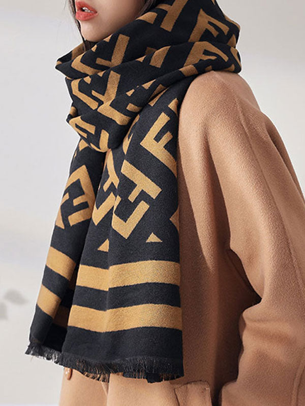 black striped scarf — view 2