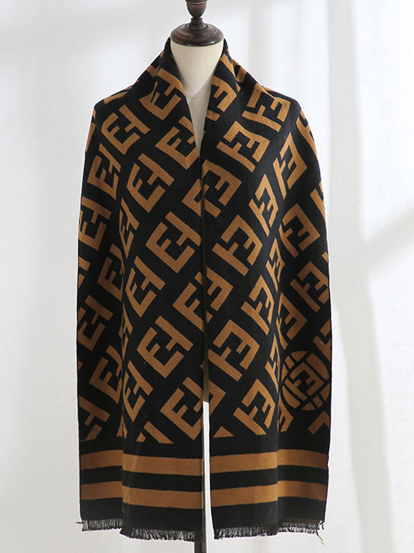 black striped scarf — view 3