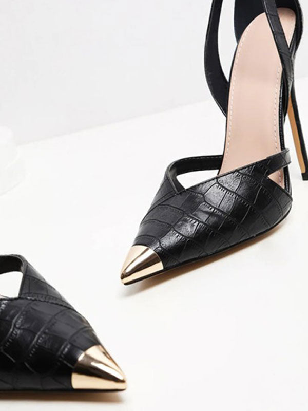 Black Pointed-Toe Court Shoes — view 4