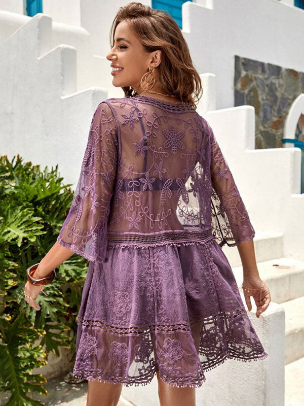 purple beach cover up — view 2