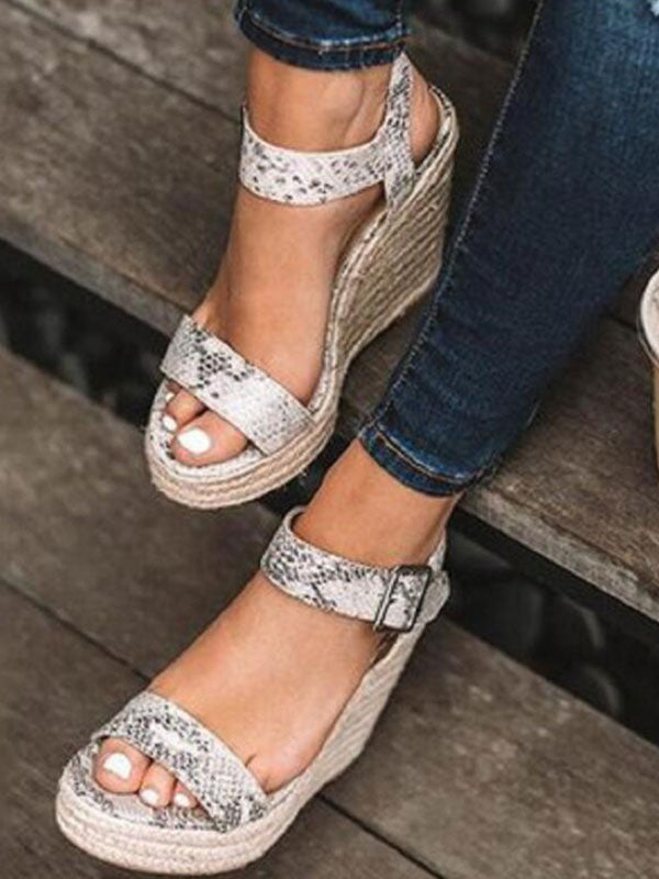 python wedge sandals — view 4