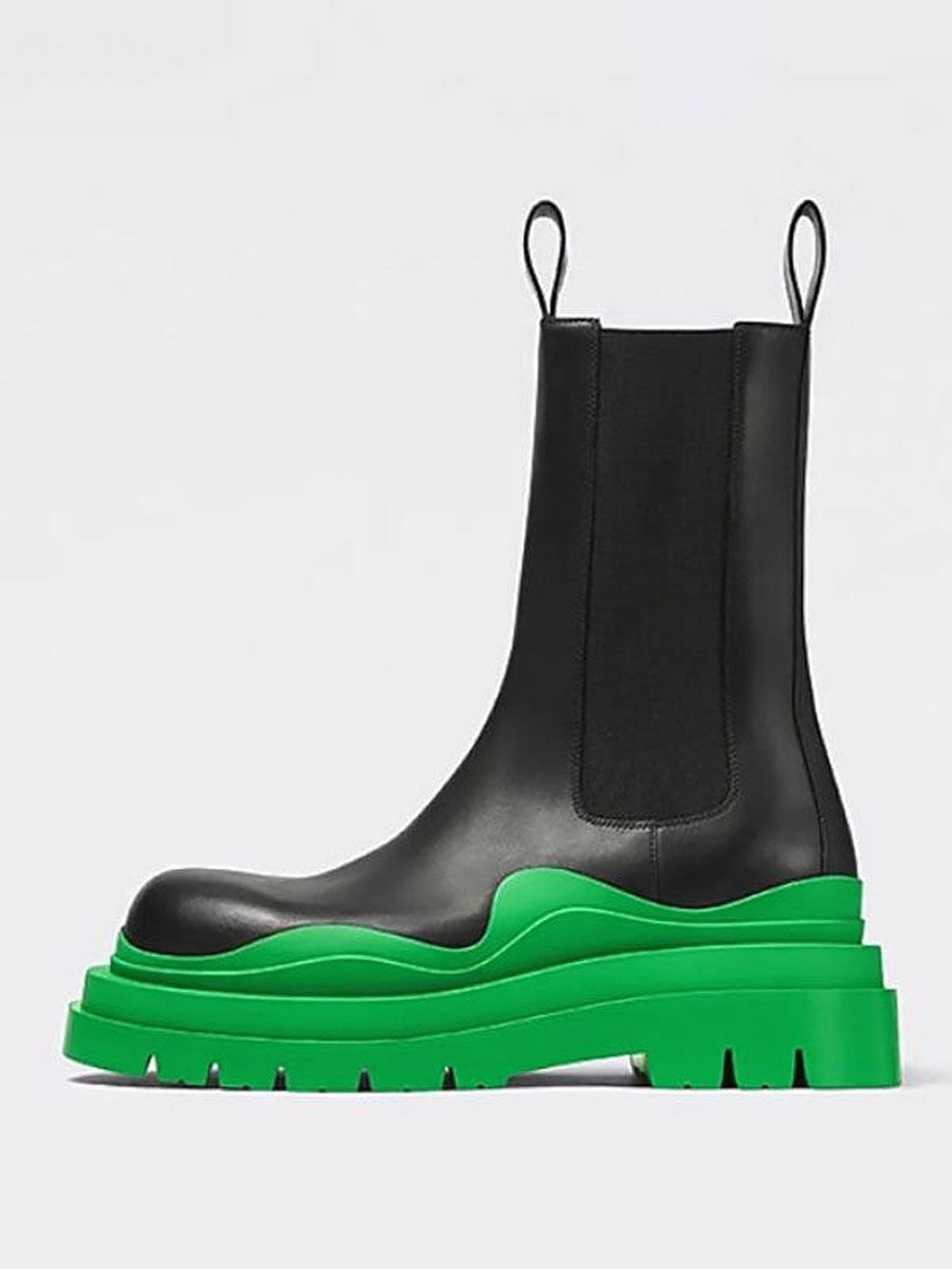 Green Round-Toe Chelsea Boots — view 1