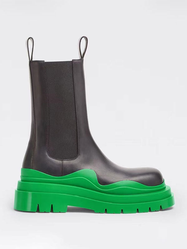 Green Round-Toe Chelsea Boots — view 2