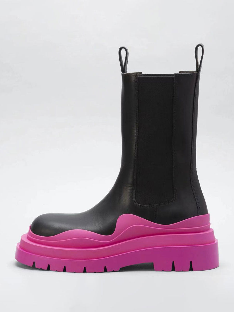 green round toe chelsea boots — view 5