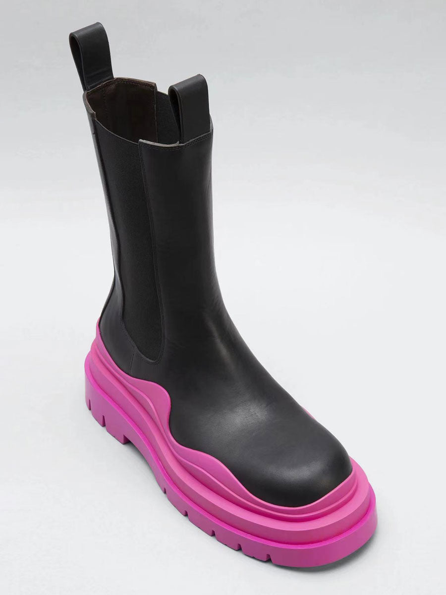 green round toe chelsea boots — view 6