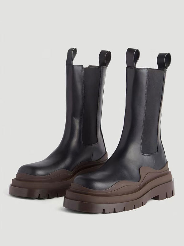 green round toe chelsea boots — view 9