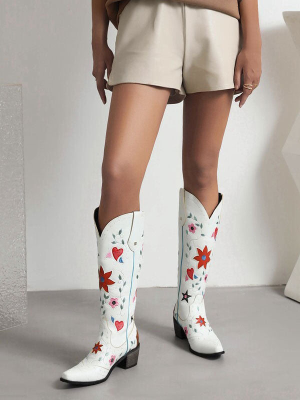 black pointed toe block heel mid calf boots — view 3