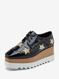 Black Square-Toe Platform Loafers — view 1