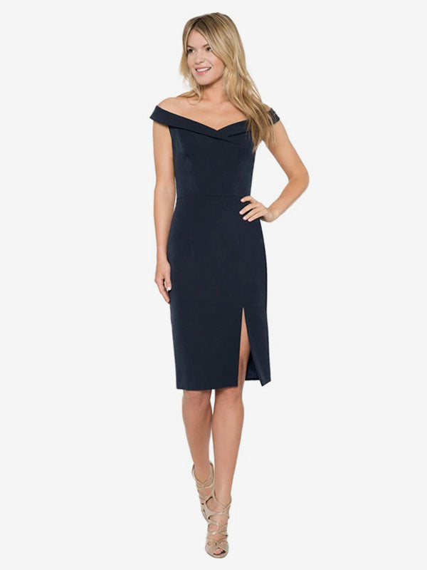 Navy Side Split Short Dress — view 9