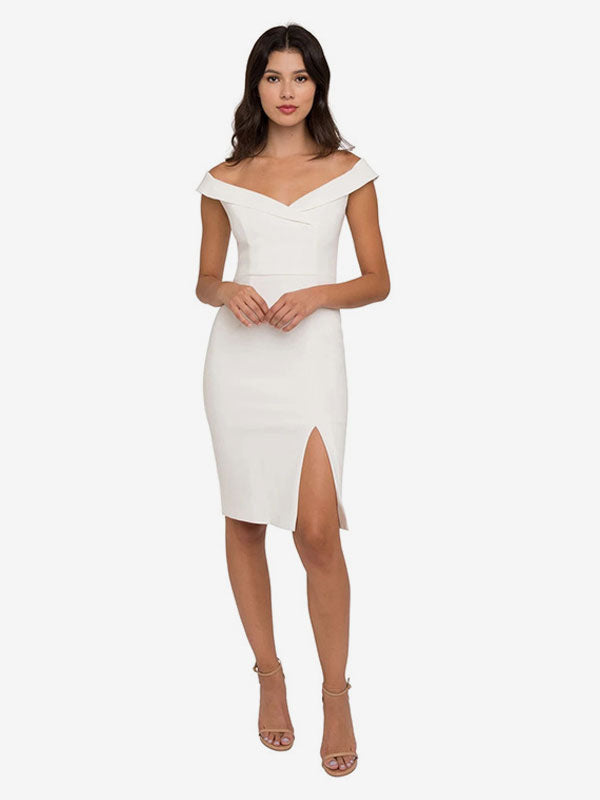 Navy Side Split Short Dress — view 4
