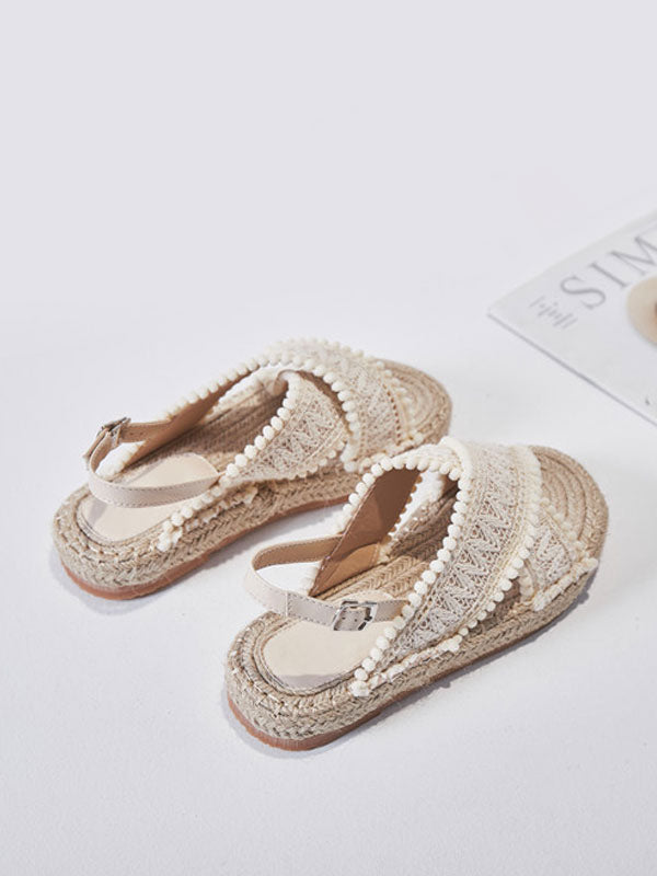 Apricot Round-Toe Lace-Up Sandals — view 4
