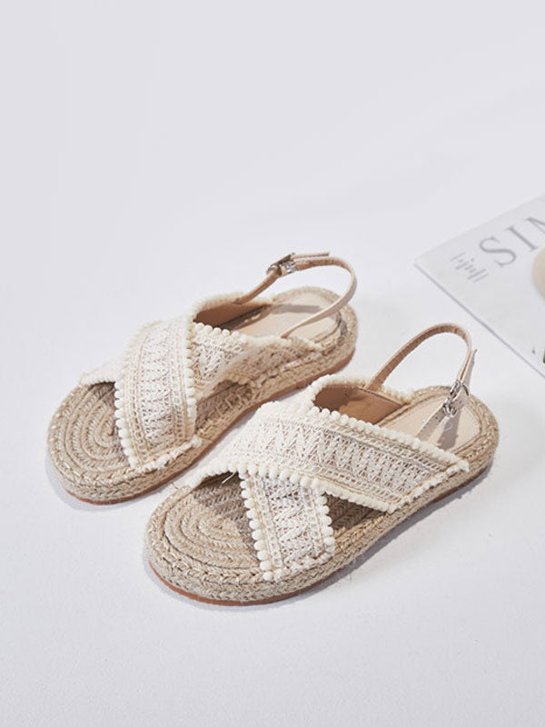 Apricot Round-Toe Lace-Up Sandals — view 2