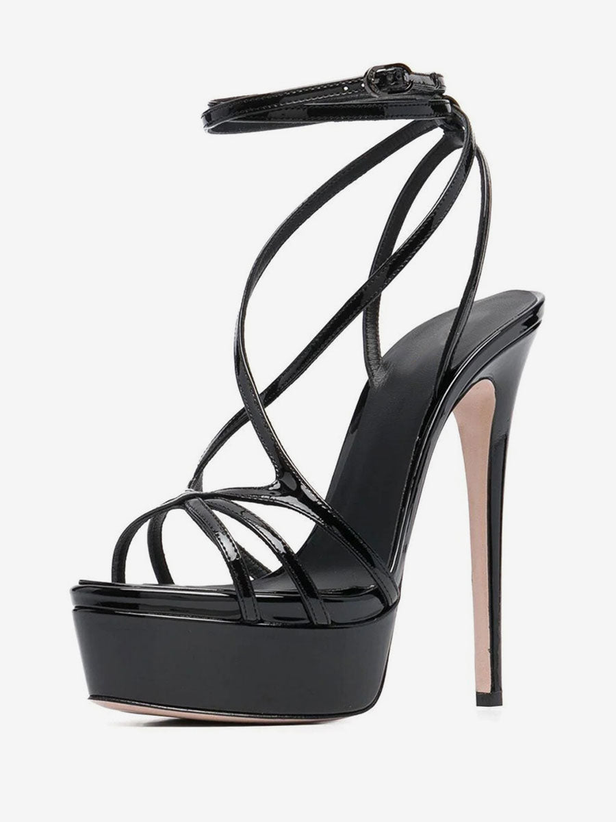 Blush Pink Open-Toe Platform Strappy Sandals — view 1