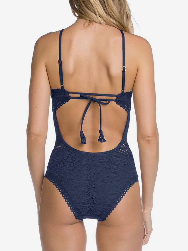 Blue Lace Swimsuit — view 4