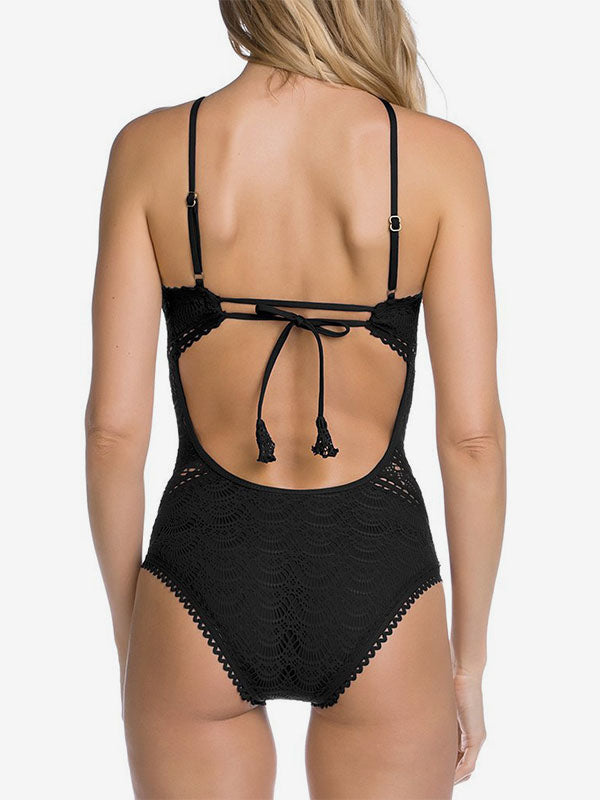 blue lace swimsuit — view 6