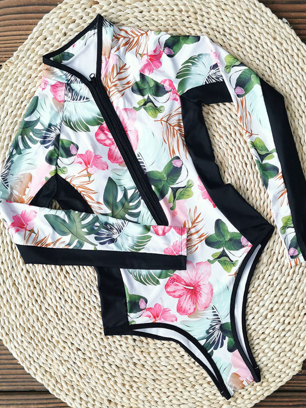 Green Floral Swimsuit — view 4