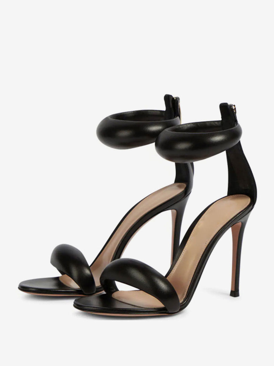 gold open toe ankle strap metallic sandals — view 2