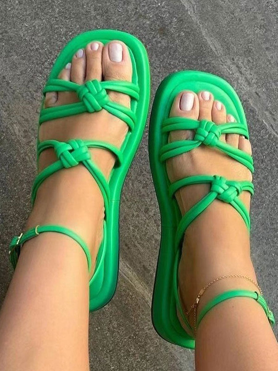Apricot Leather Sandals — view 1
