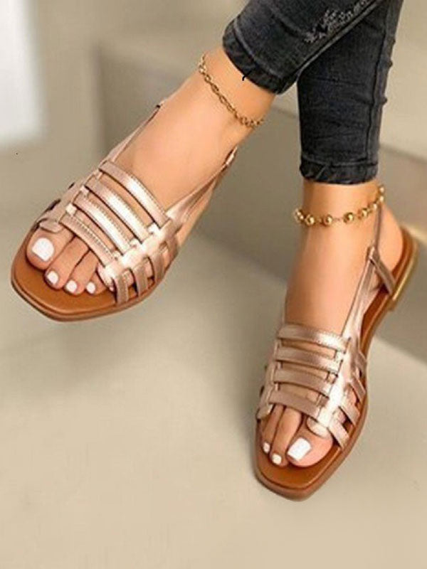 Gold Leather Sandals — view 3