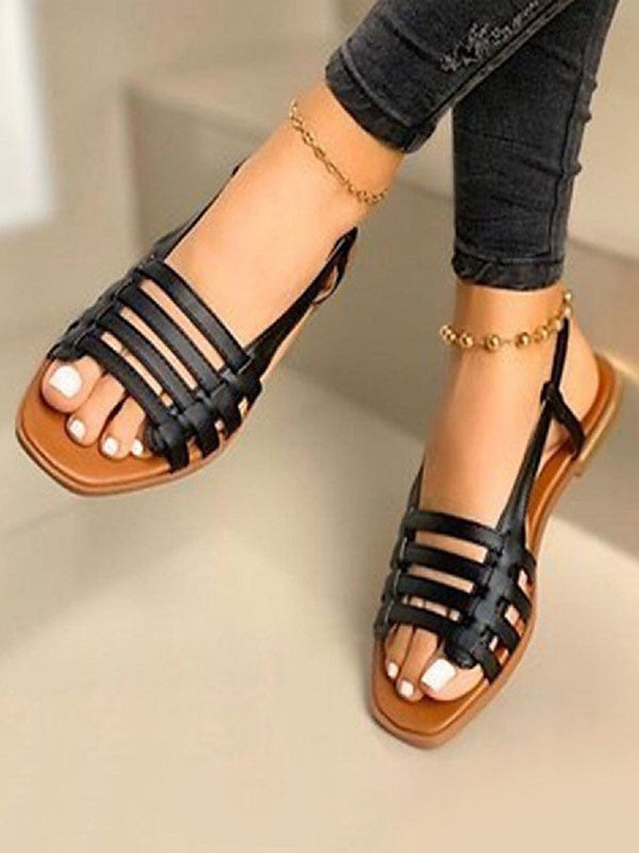 Gold Leather Sandals — view 1