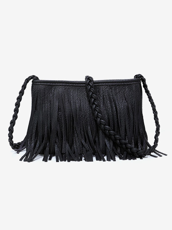 brown fringe handbag — view 4